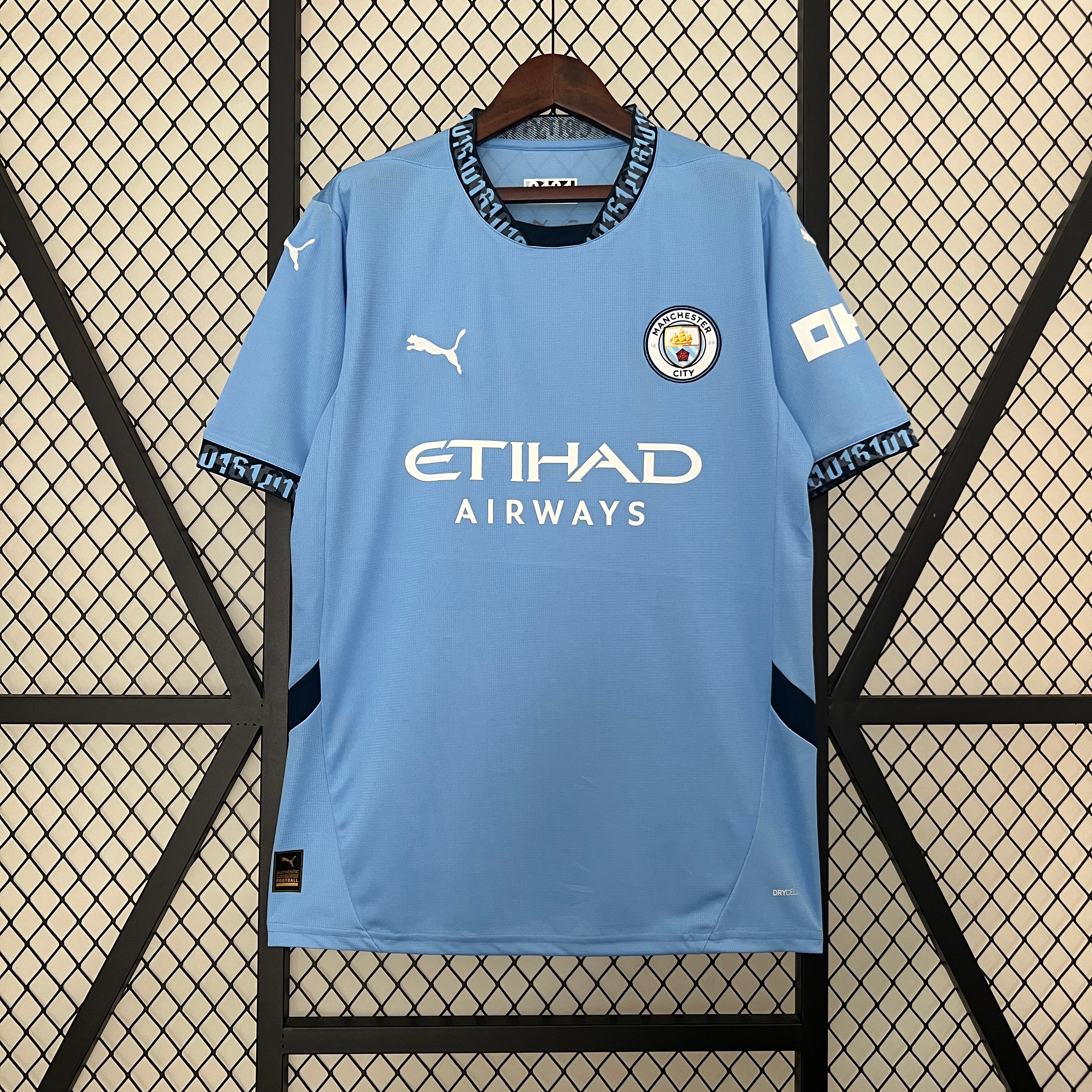 Maillot Vintage Manchester City 1970-1972 Domicile - Coton - Taille M - Score Draw - Occasion Bon état