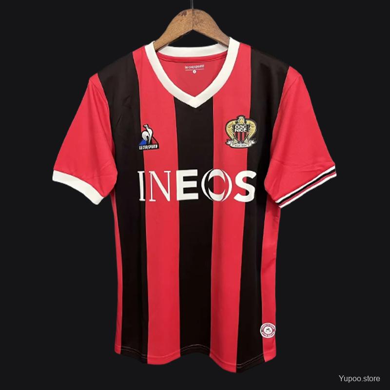 Ancien Maillot De Foot Vintage - Style OGC Nice Ou Inter Milan (Occasion)