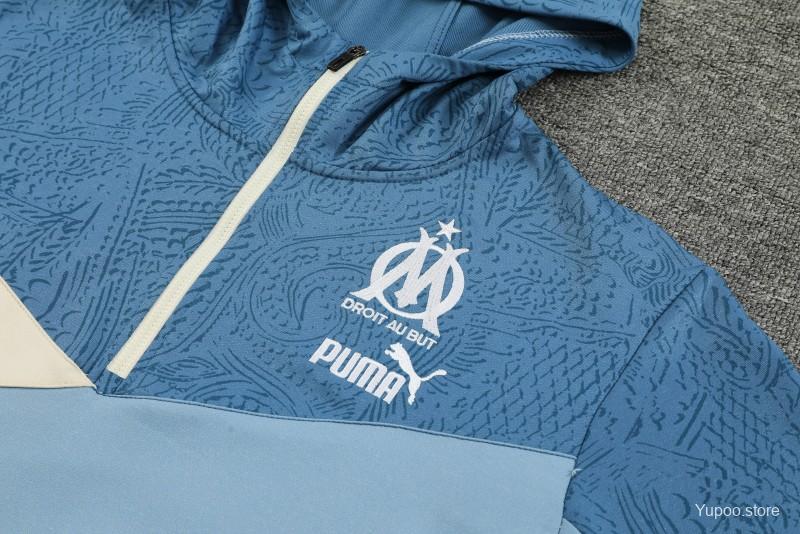 Survêtement ensemble football Capuche OM/Marseille bleu 2023/24