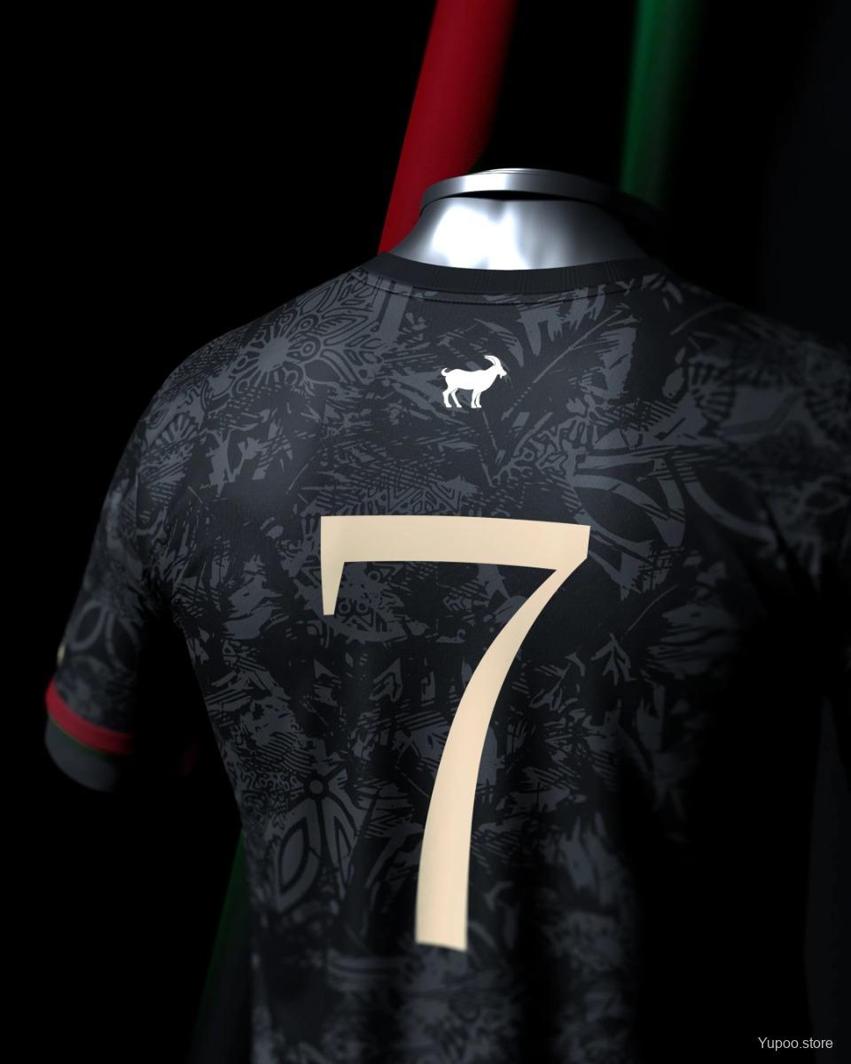 Maillot Portugal RONALDO THE SIU Black Comma Football Player