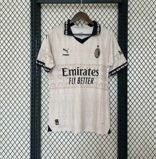 Maillot Milan AC x Pleasures Beige Fourth 2024/25