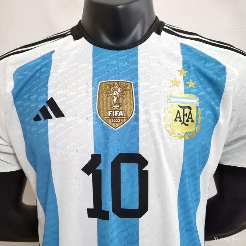 Maillot Argentine/Argentina domicile Player Version MESSI CHAMPION DU MONDE 2022