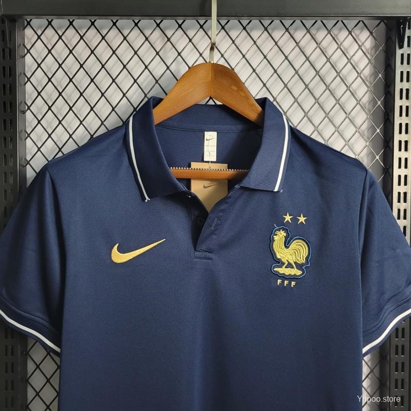 Polo France bleu foncé 2022/23