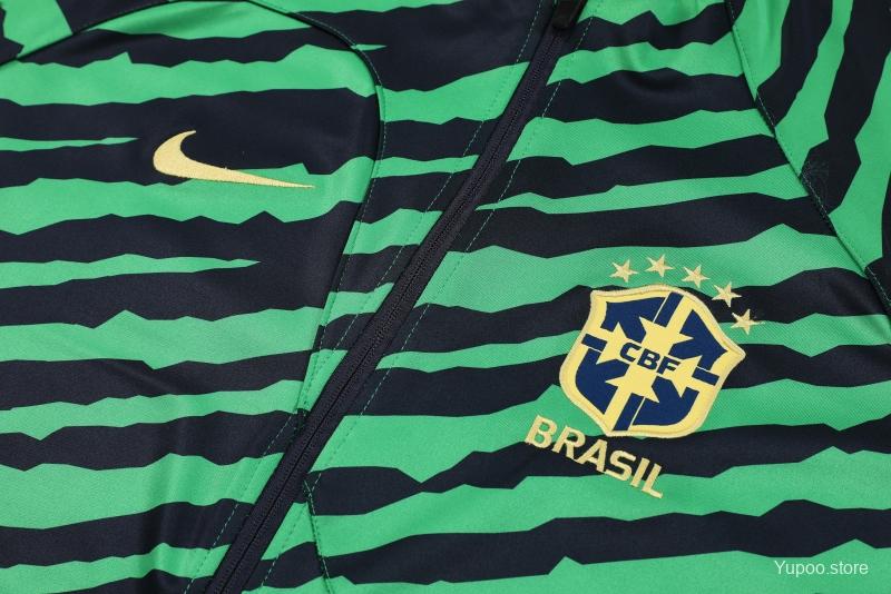 Survêtement Brésil Brazil rayure noir/vert 2022/23