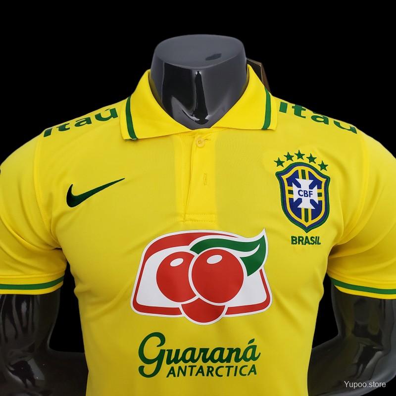 Polo Brésil Brazil pré-match jaune 2022/23