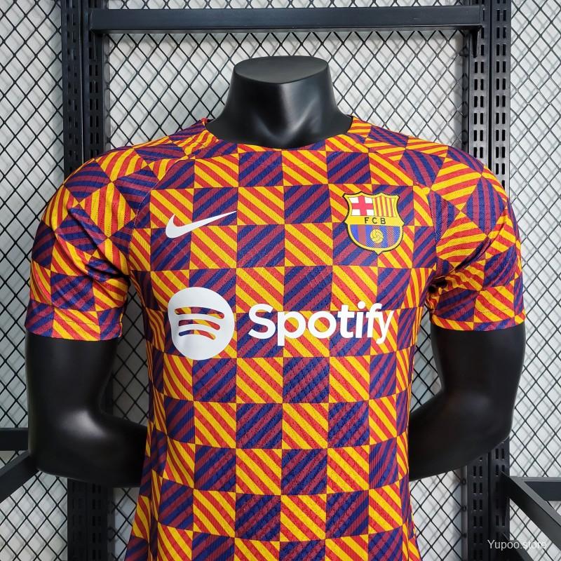 Maillot Barcelone/Barcelona training Orange Player Version 2023/24