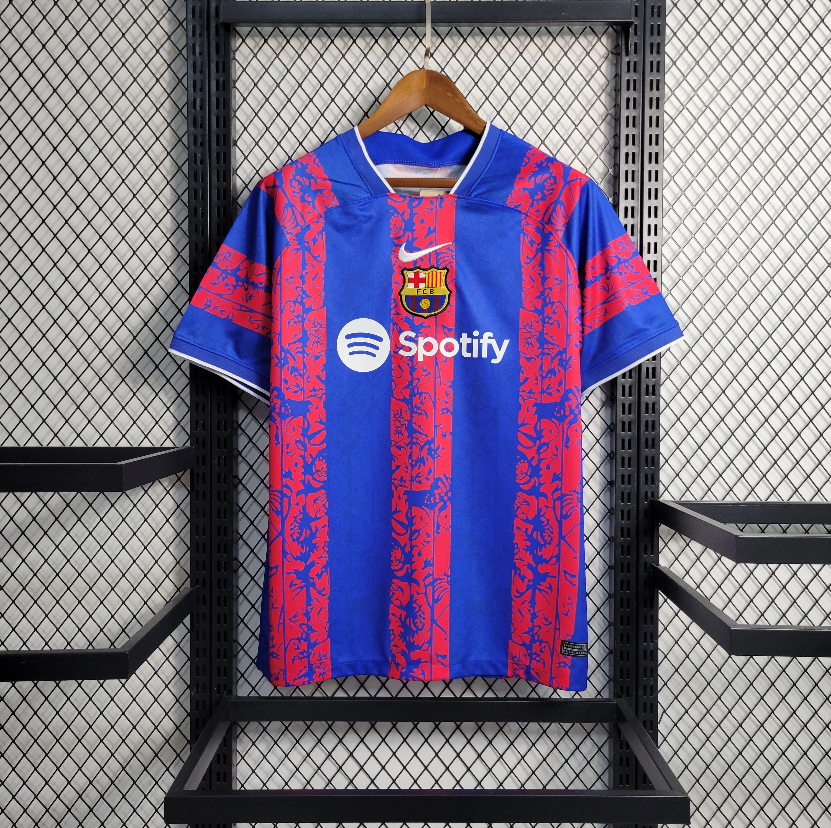 Maillot FC Barcelone/Barcelona Training bleu/rose 2023/24