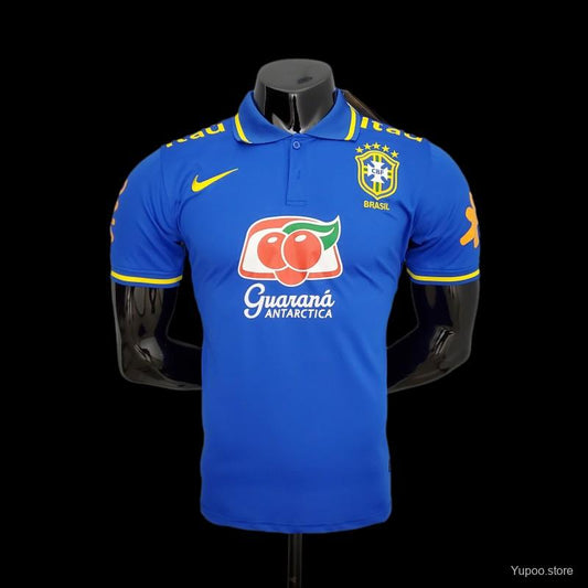 Polo Brésil Brazil pré-match bleu 2022/23